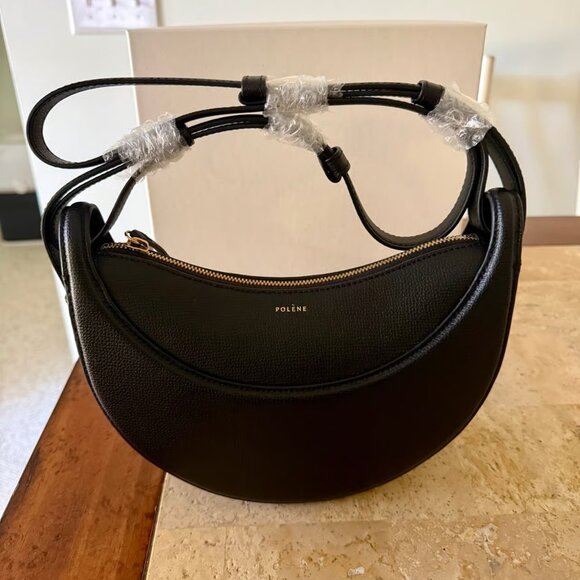 Polène Numéro Dix – Monochrome Black Textured Leather - Picture 3 of 10